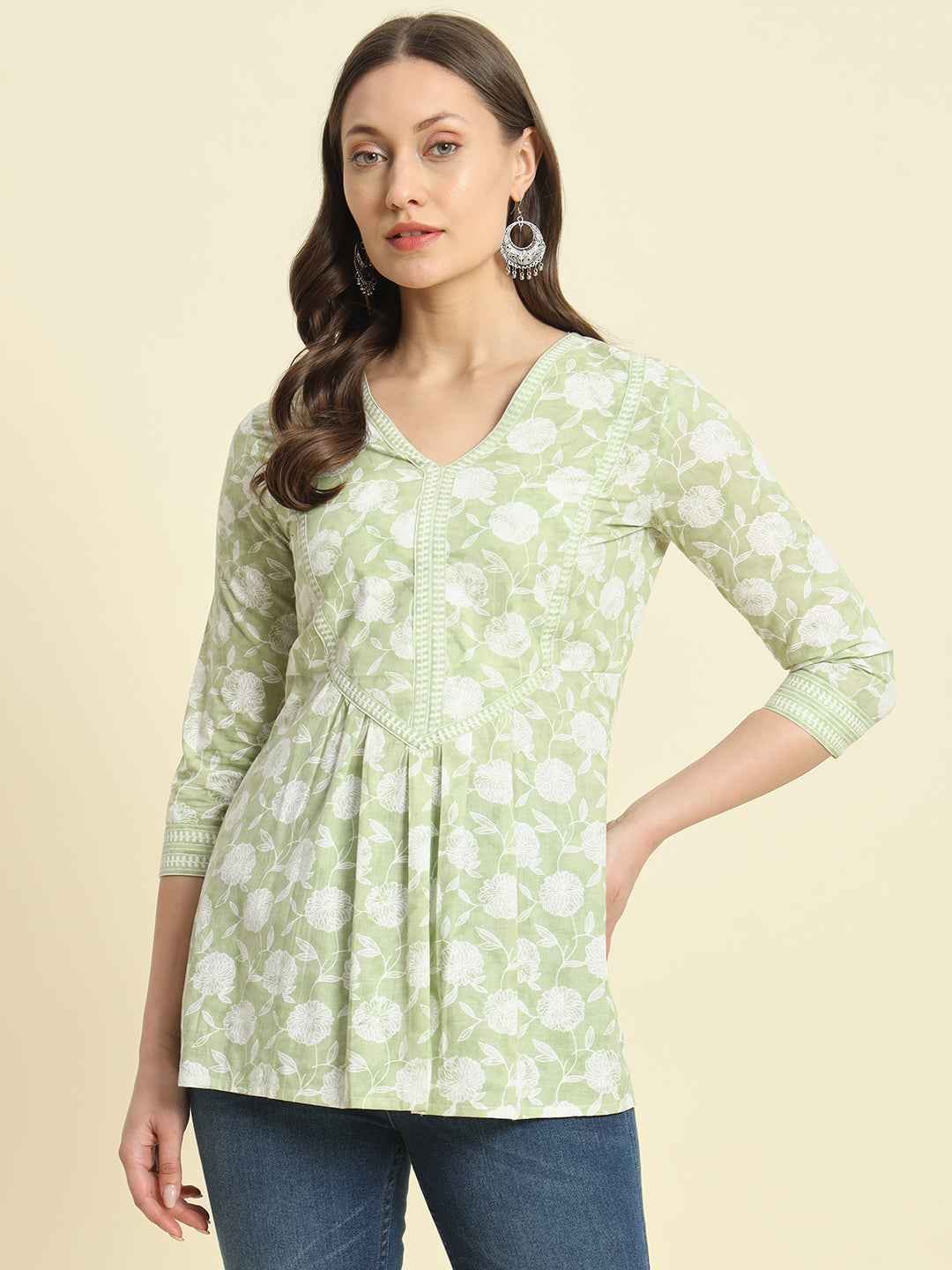 Cotton Printed Flared Top