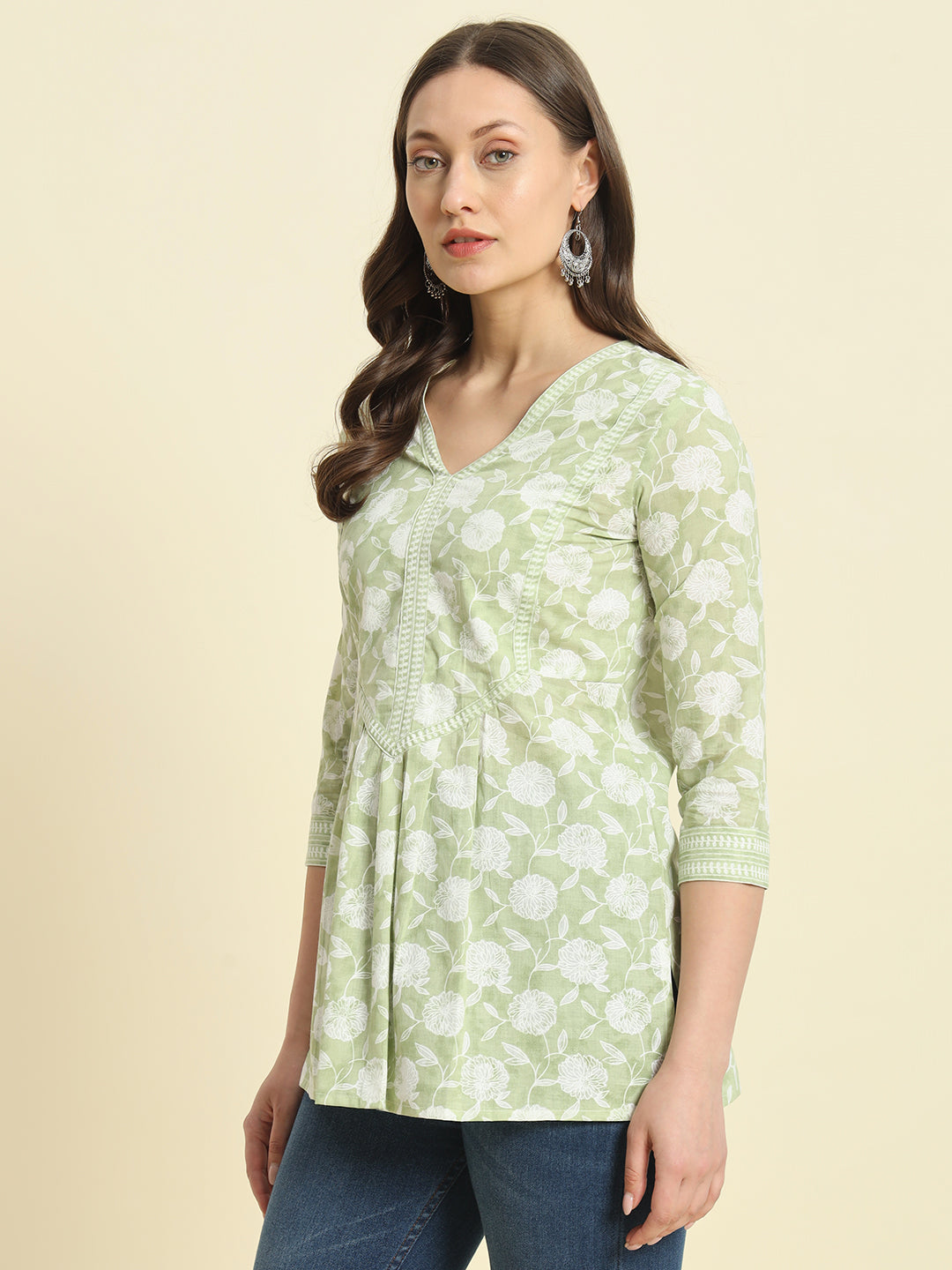 Cotton Printed Flared Top