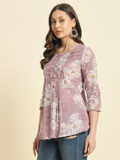 Cotton Printed Flared Top