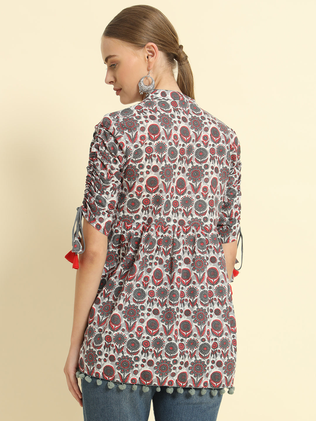 Cotton Printed Flared Top