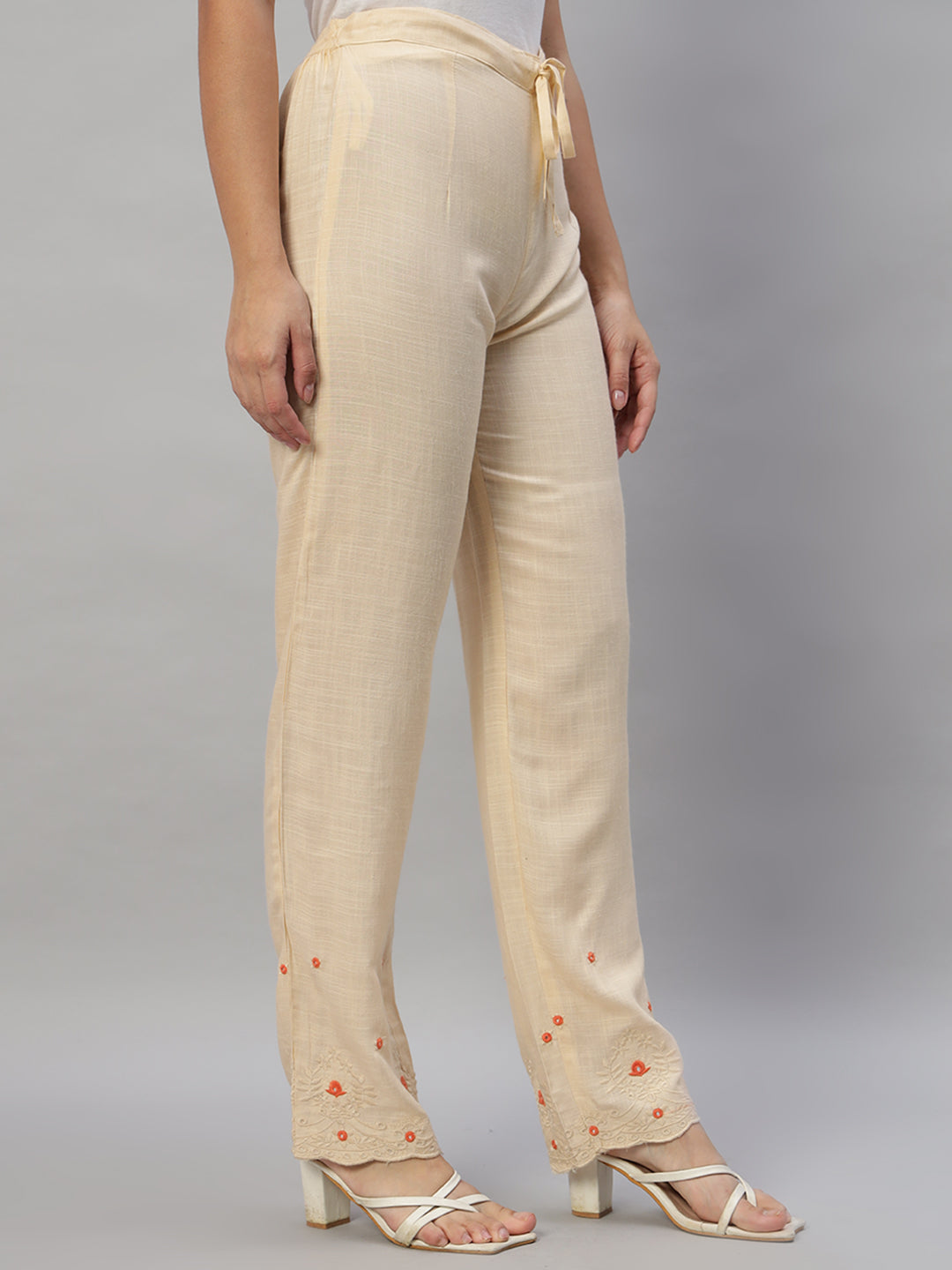 Regular Fit Rayon Trousers