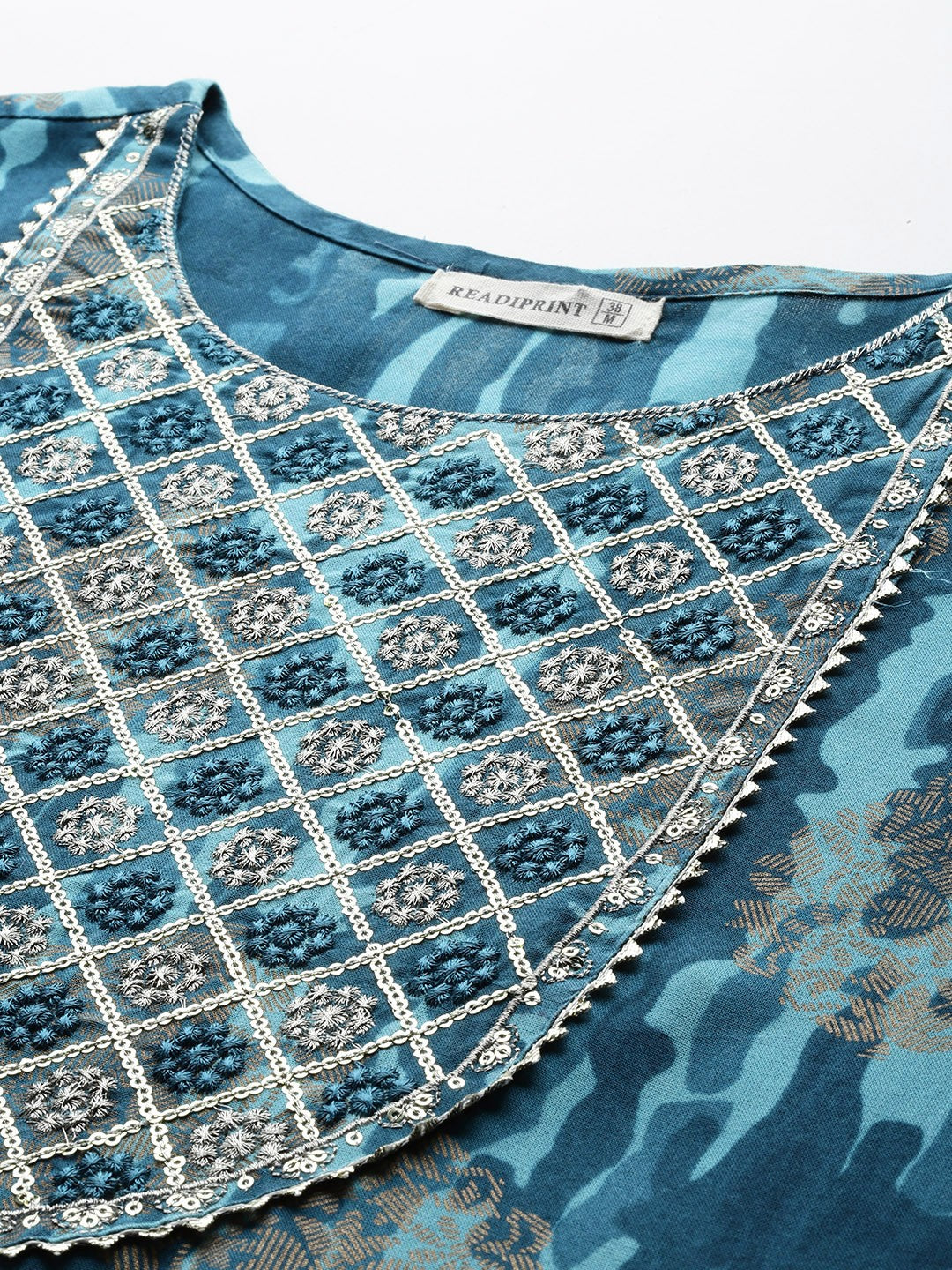 Anarkali Style Rayon Fabric Blue Color Kurta And Bottom With Dupatta