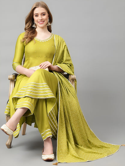 Regular Gotta Patti Kurta with Palazzo & With Dupatta