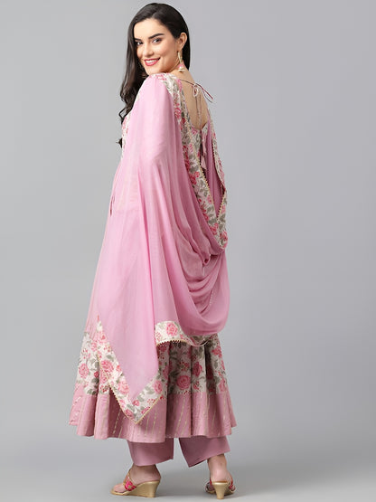 Floral Printed Regular Kurta with Palazzo With Dupatta