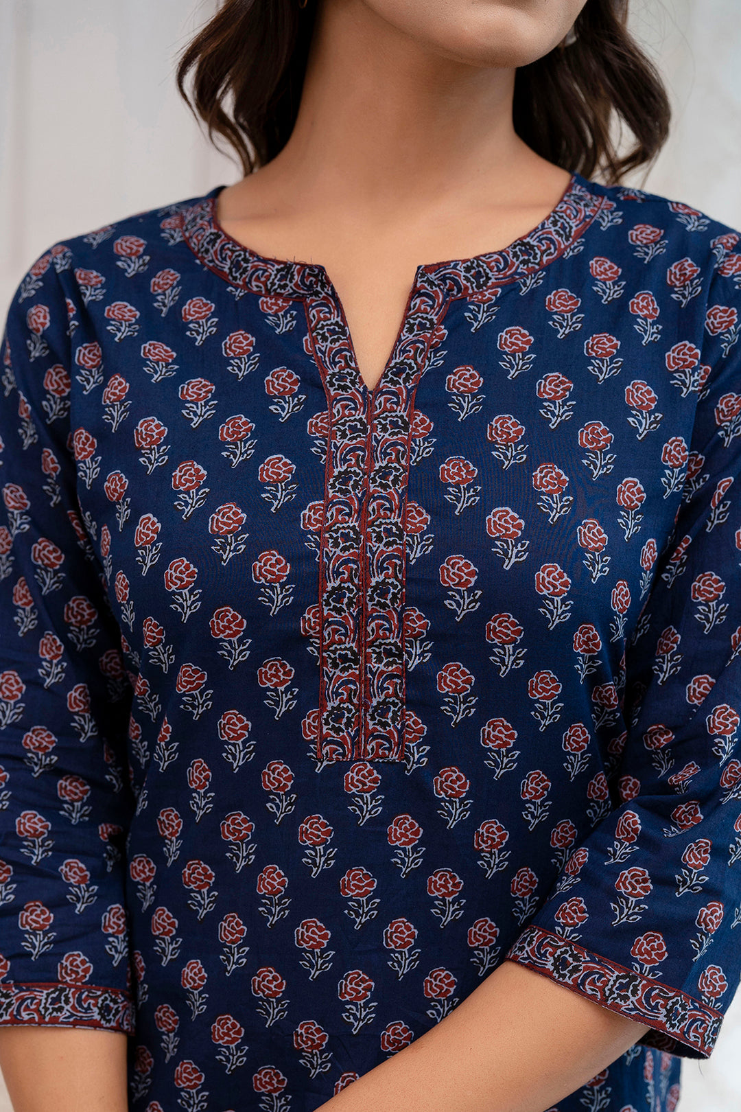 Blue Printed Straight Tunic