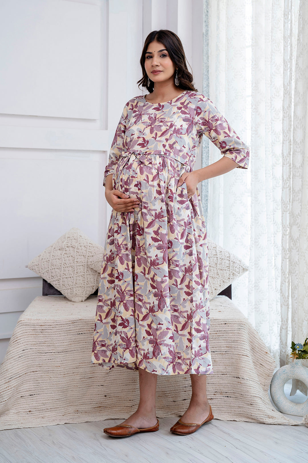 Off White Maternity Dress