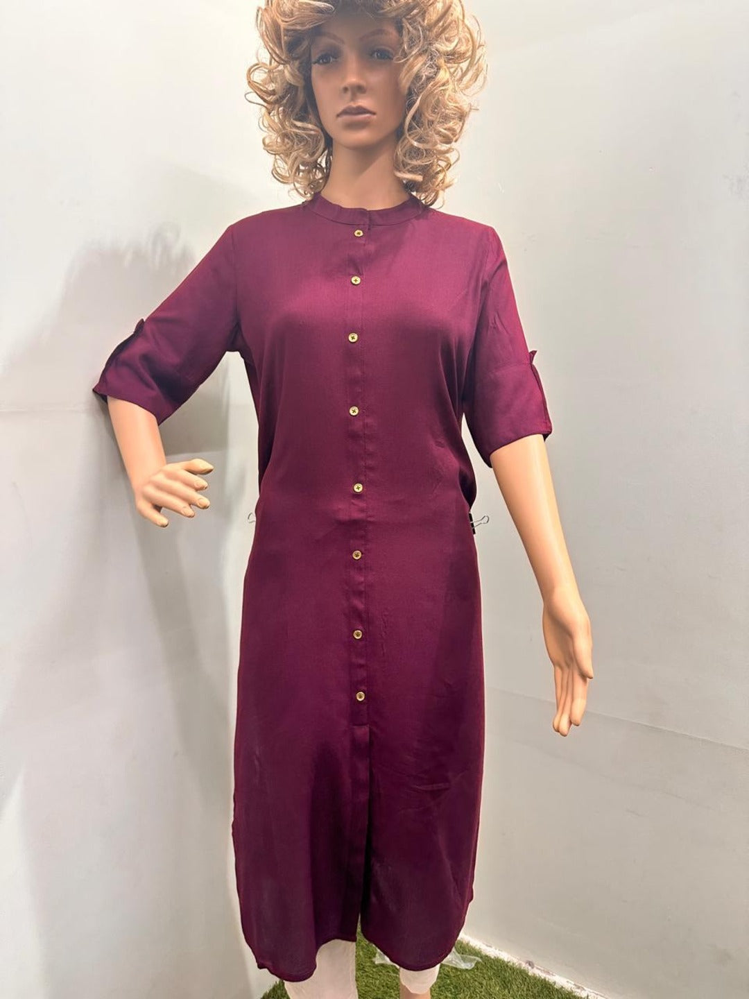 Maroon Plain Kurti