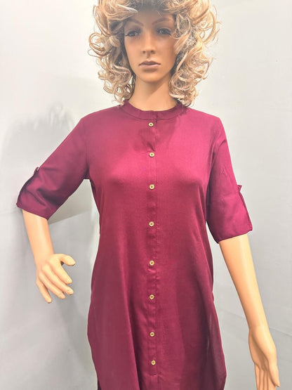 Maroon Plain Kurti