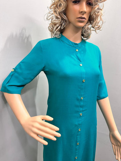 Sea green Plain Kurti