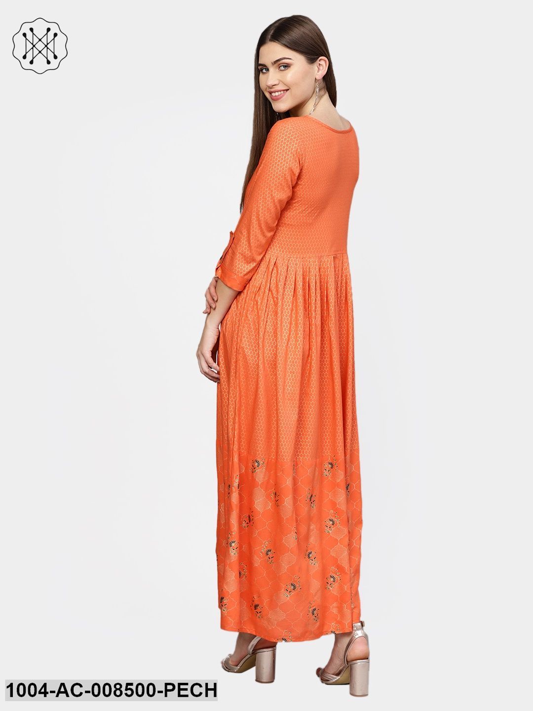 Beautiful Border Designed A-line Maxi dress-SunMart Lanka