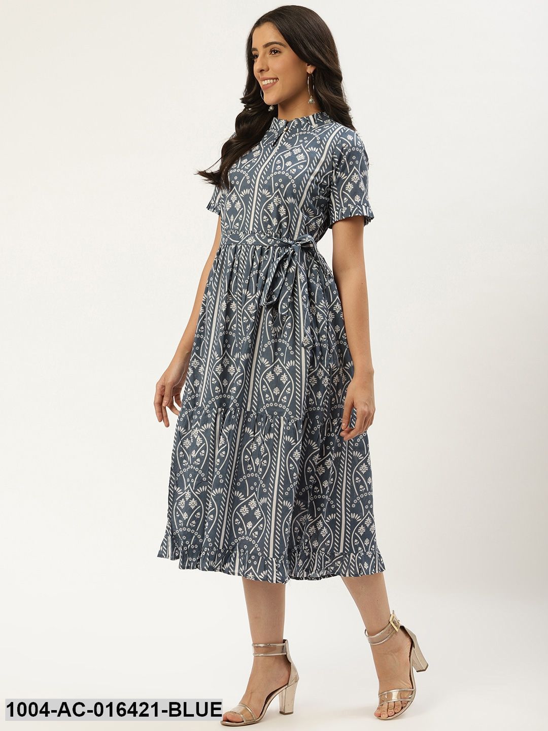 High neck cotton clearance dress