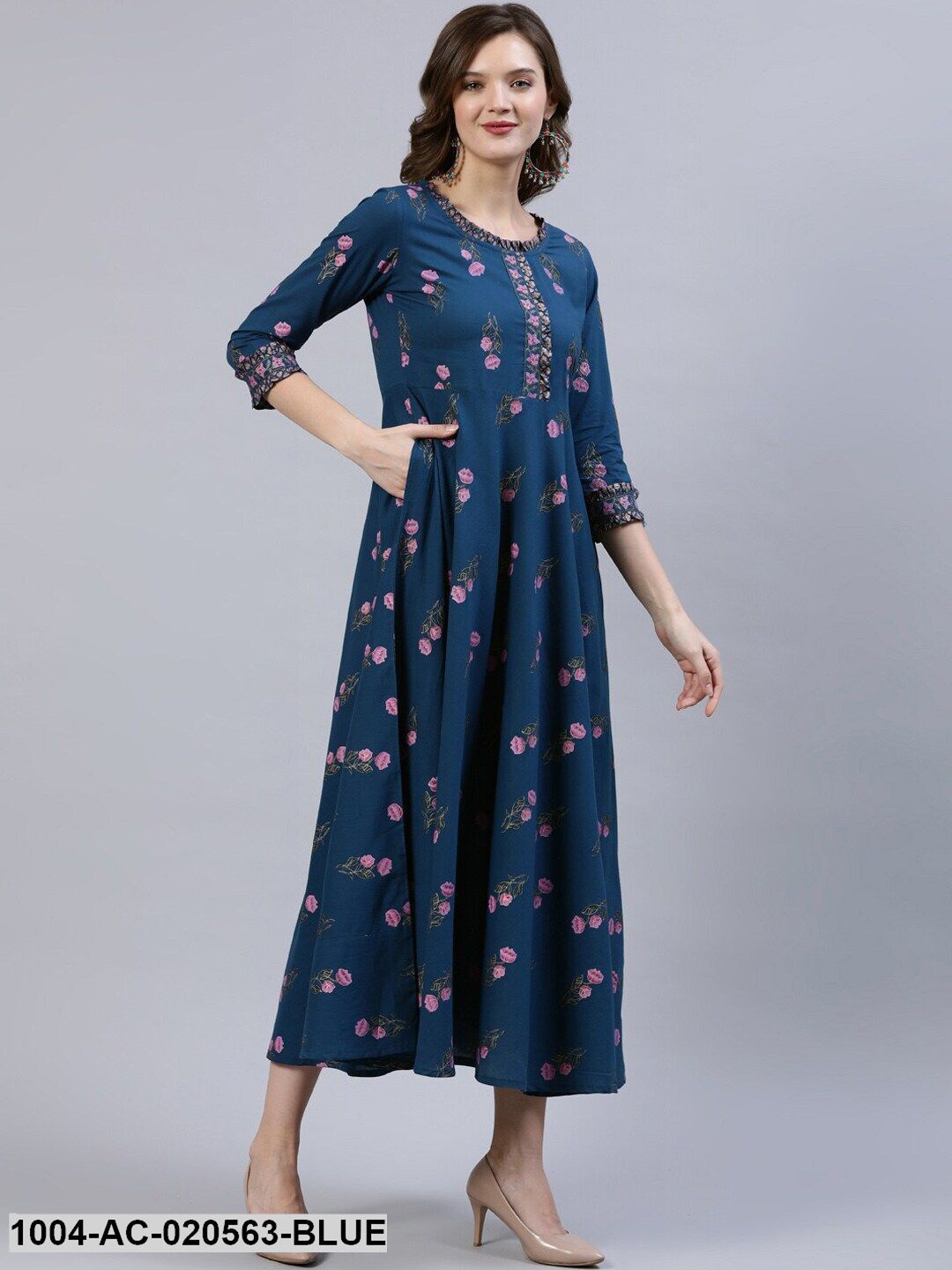 Blue Floral Maxi Dress