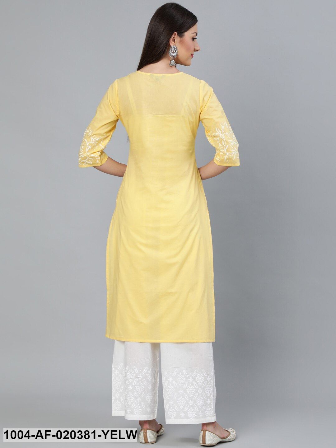 Yellow Solid Kurta with Palazzos