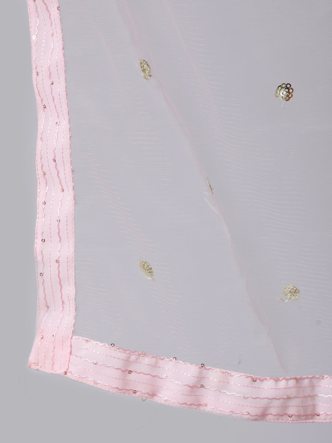 Pink Sequence Georgette Kurta With Palazzo And Net Dupatta