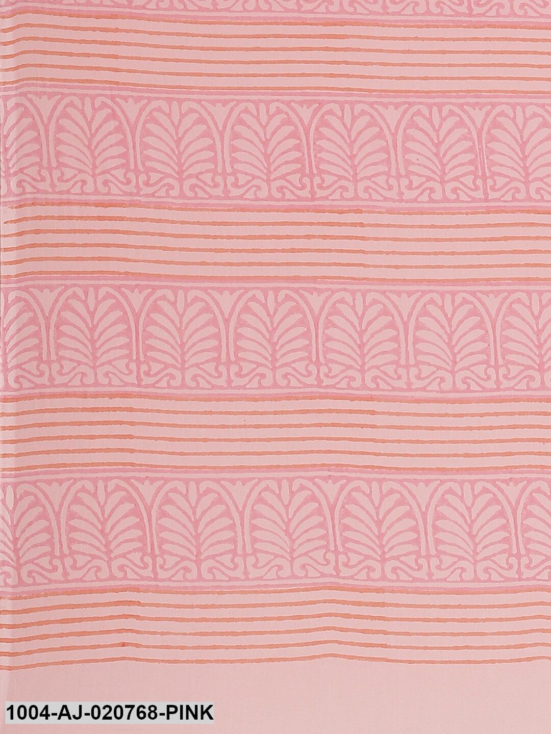 Pink & Orange Pure Cotton Printed Saree