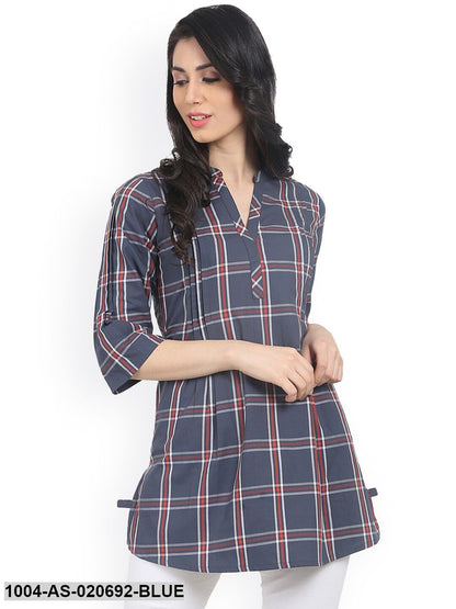 Blue & Red Checked Tunic