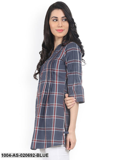 Blue & Red Checked Tunic