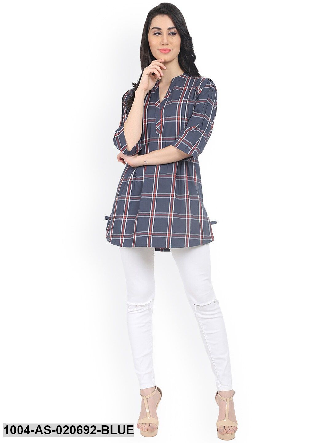 Blue & Red Checked Tunic