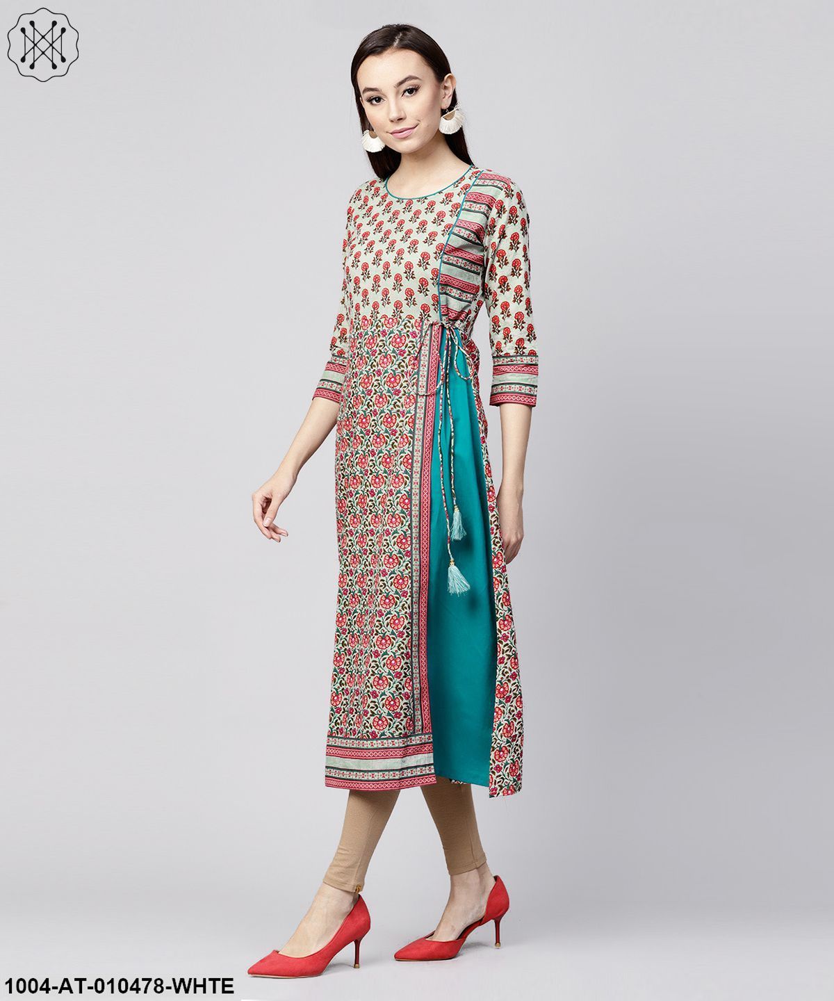 Kurti with shop side latkan