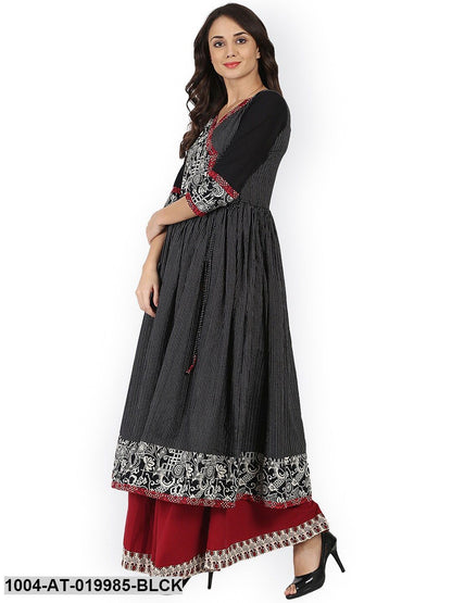 Black Printed Anarkali Kurta