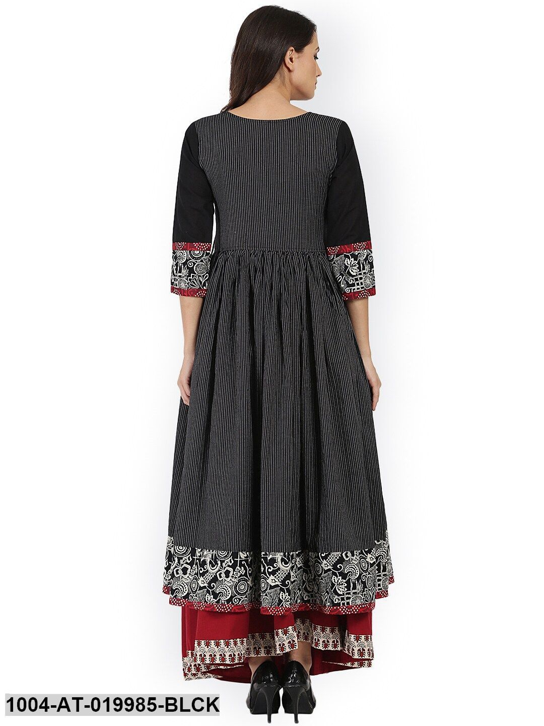 Black Printed Anarkali Kurta