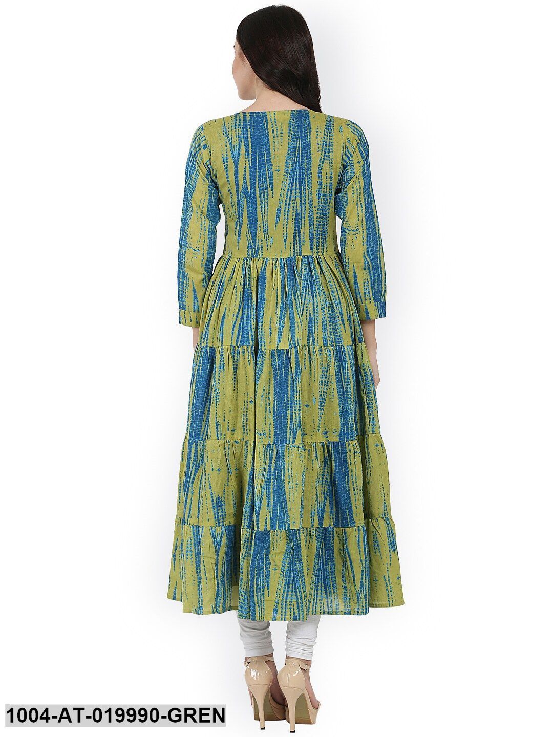 Green Printed Anarkali Kurta