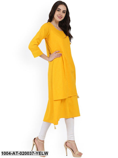 Yellow Solid A-Line Kurta