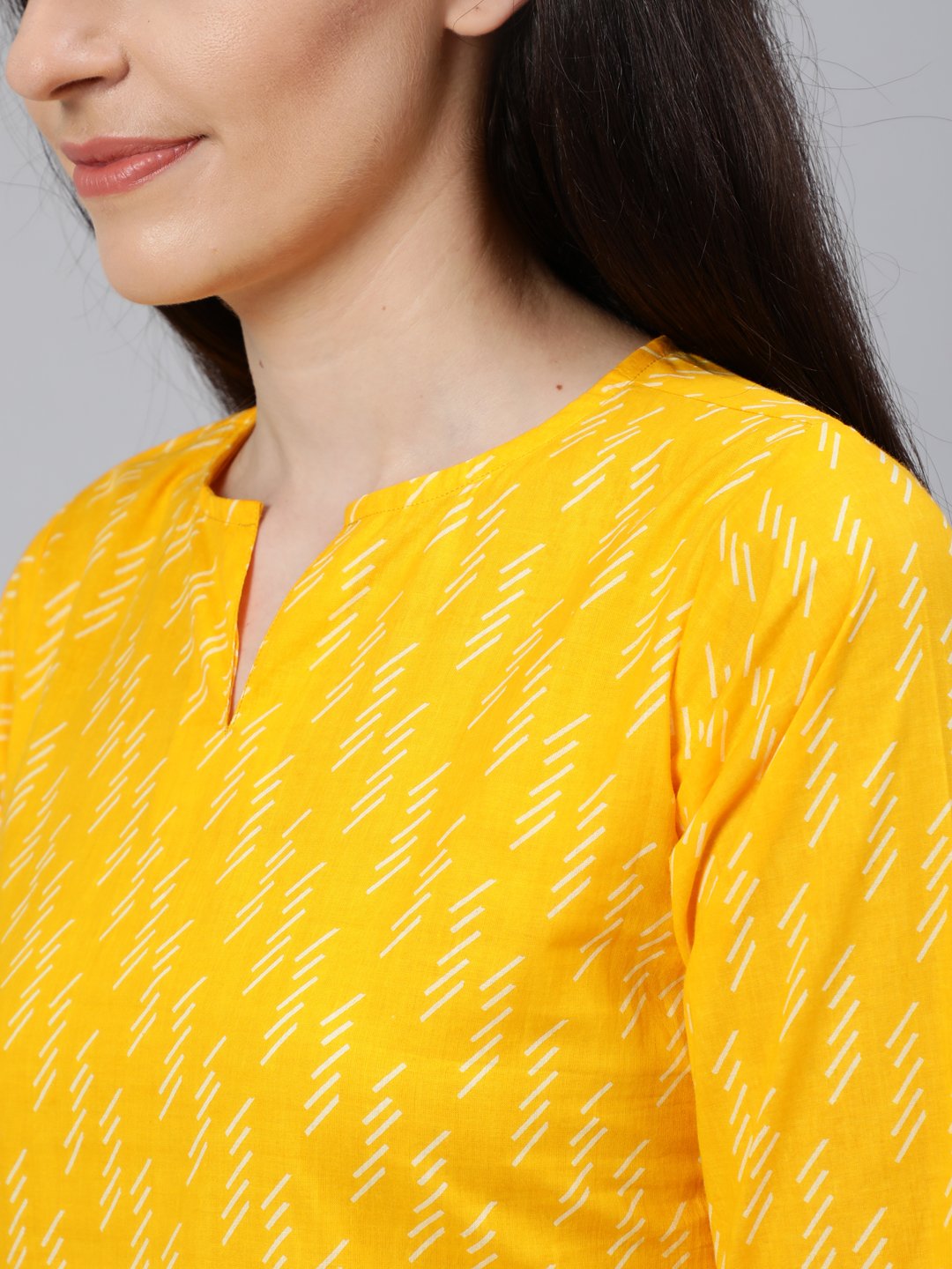 Women Yellow Printed Night Suit