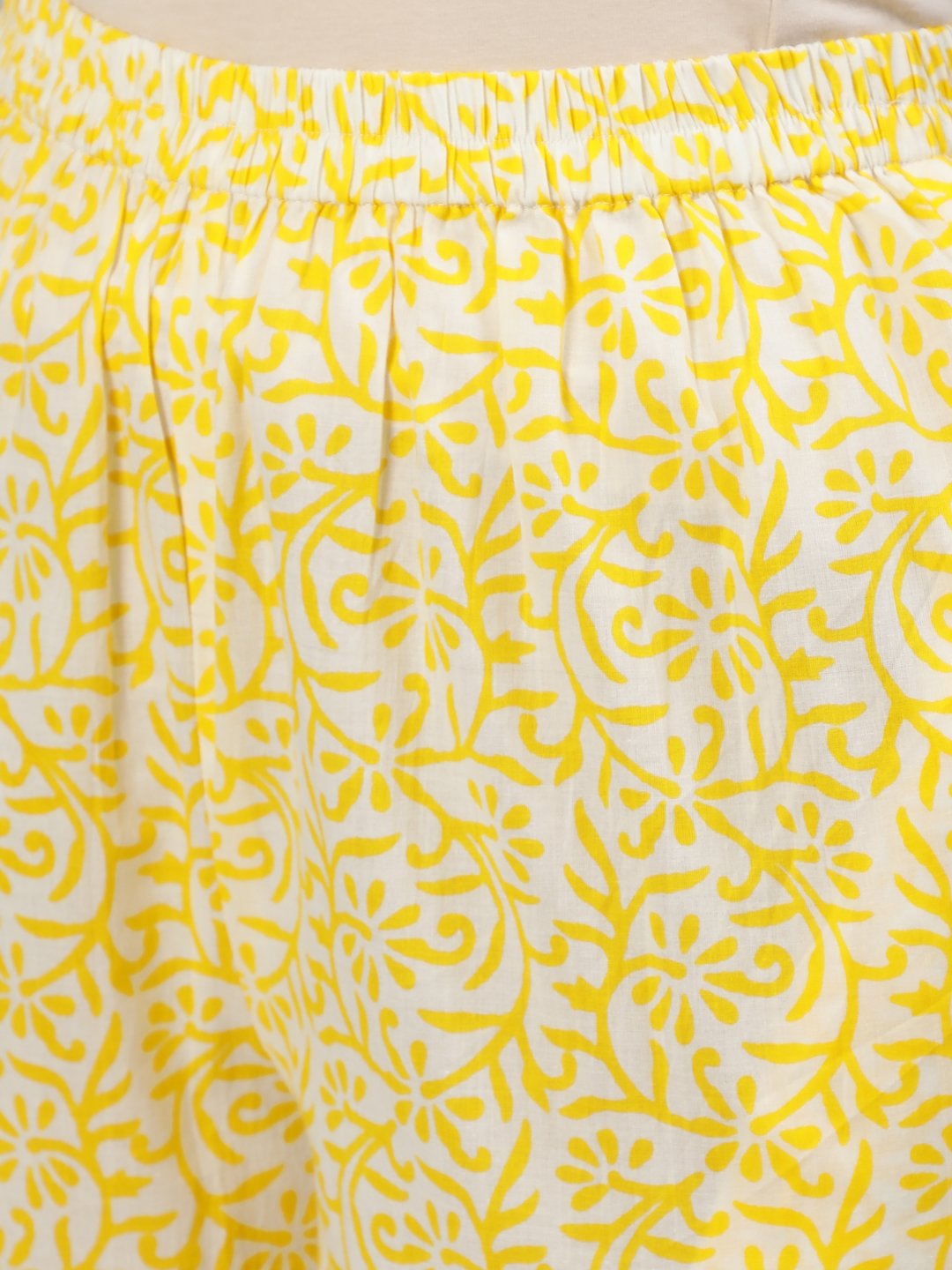 Women Yellow Printed Night Suit