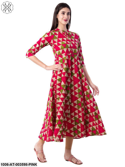 Women's Cotton Printed A-Line Kurta