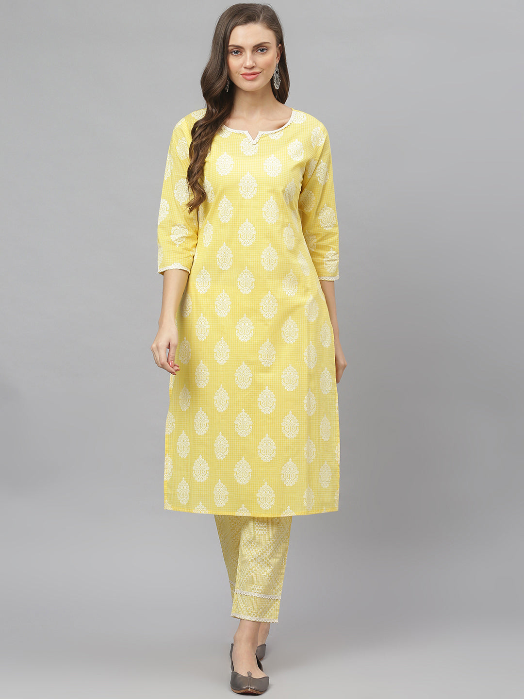 Women's Floral Print Rayon Straight Kurta Pant Set