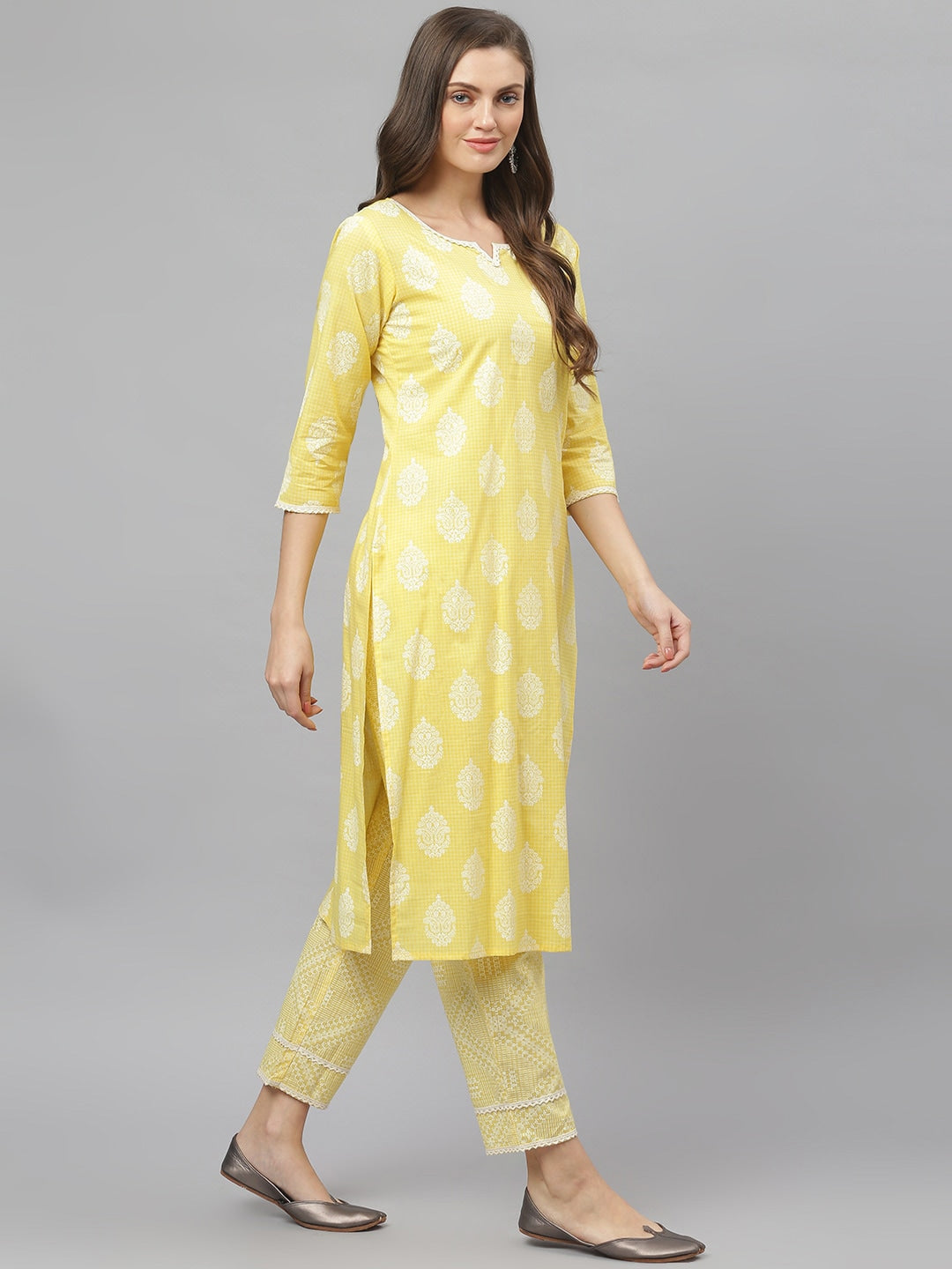 Women's Floral Print Rayon Straight Kurta Pant Set