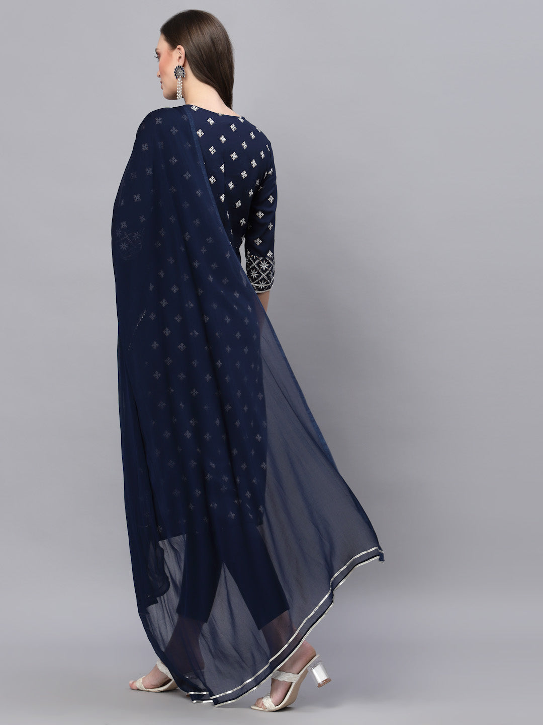 Printed & Embroidered Rayon Straight Kurta Pant Dupatta Set