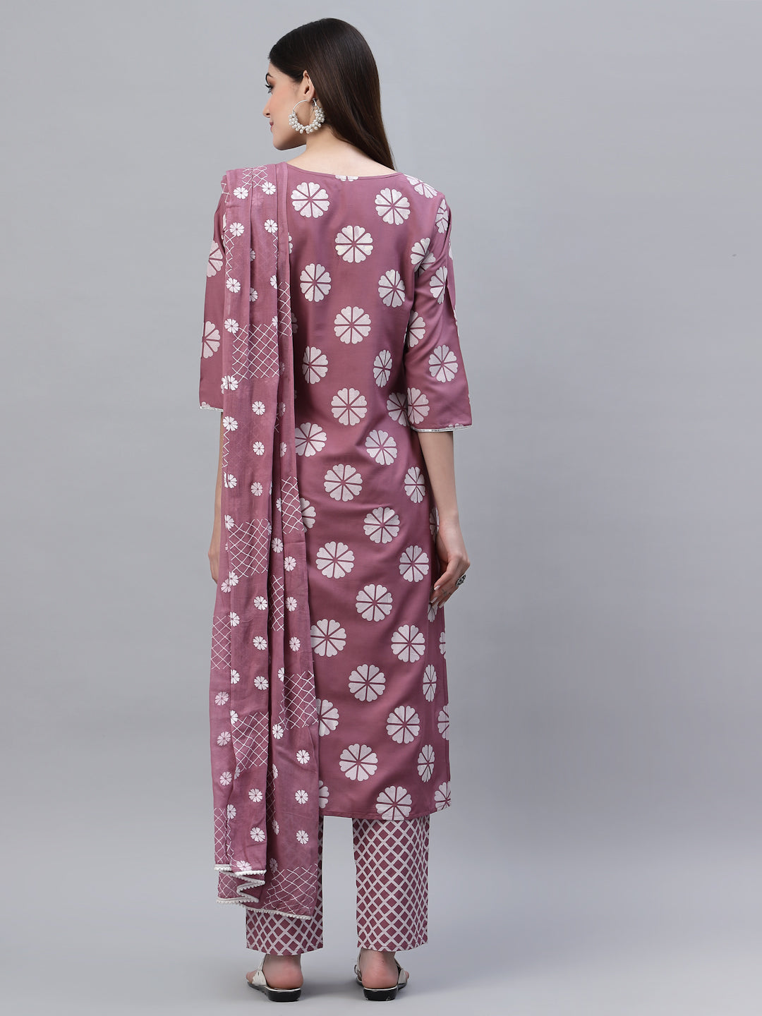 Printed Cotton Straight Kurta Pant Dupatta Set