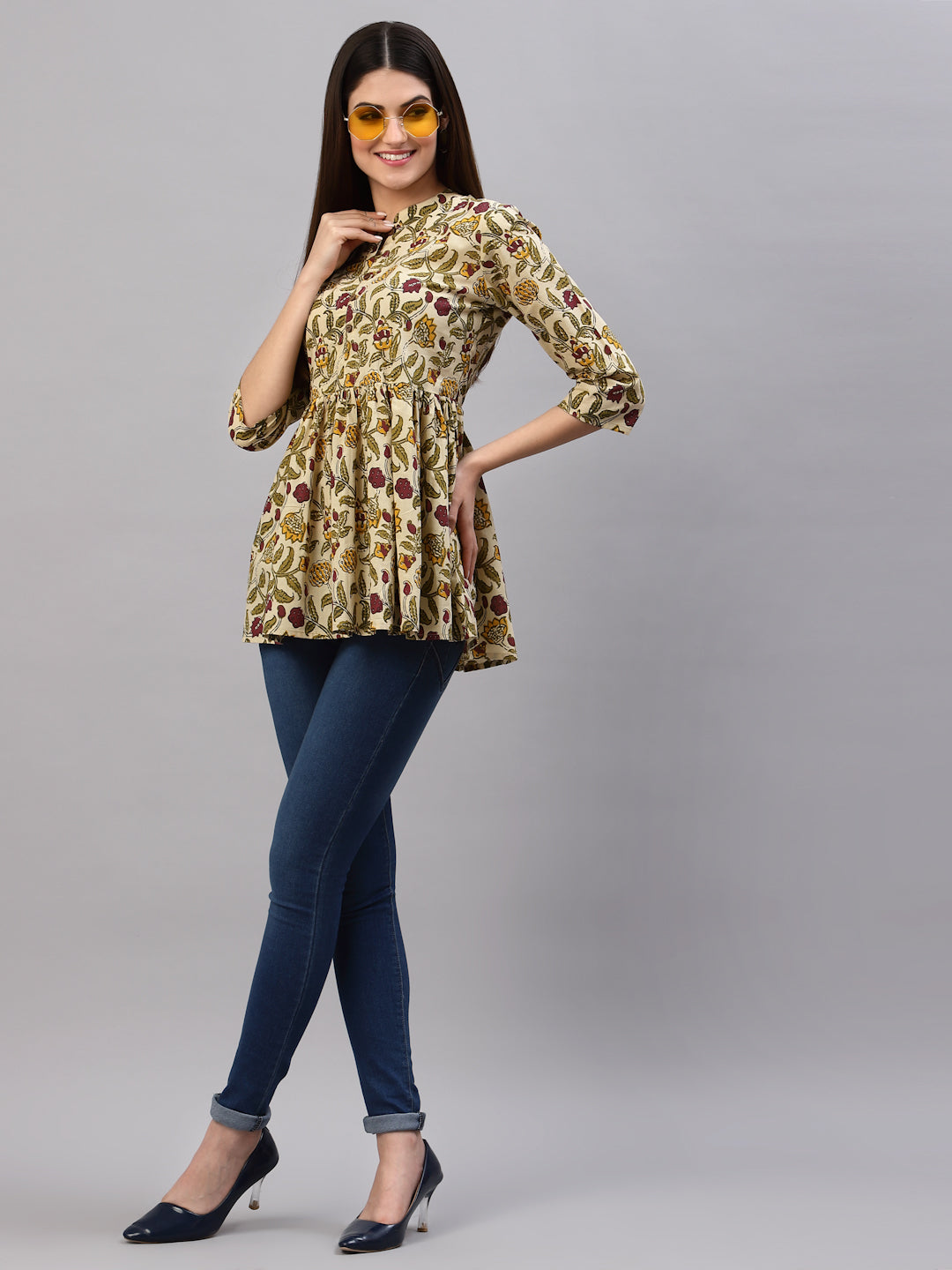 Floral Printed Cotton Top