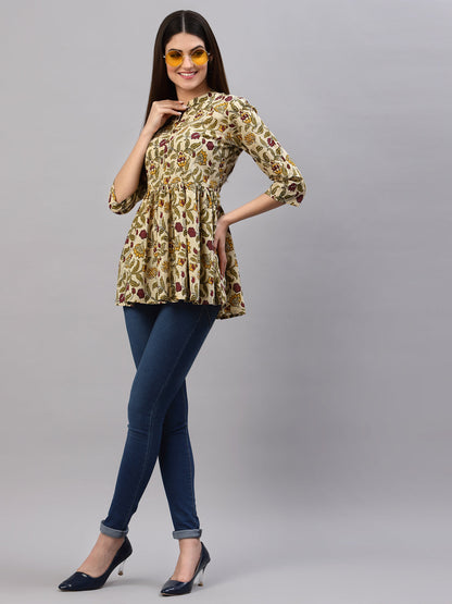 Floral Printed Cotton Top