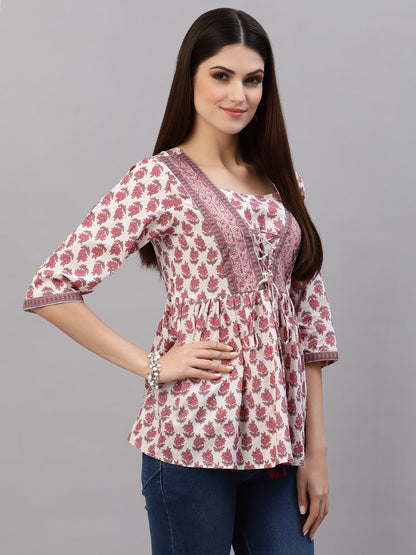 Floral Printed Cotton Top