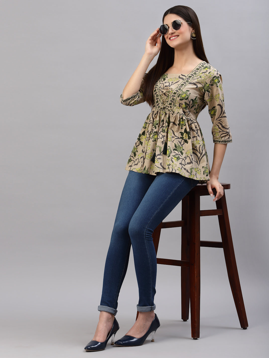 Floral Printed Cotton Top