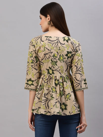 Floral Printed Cotton Top