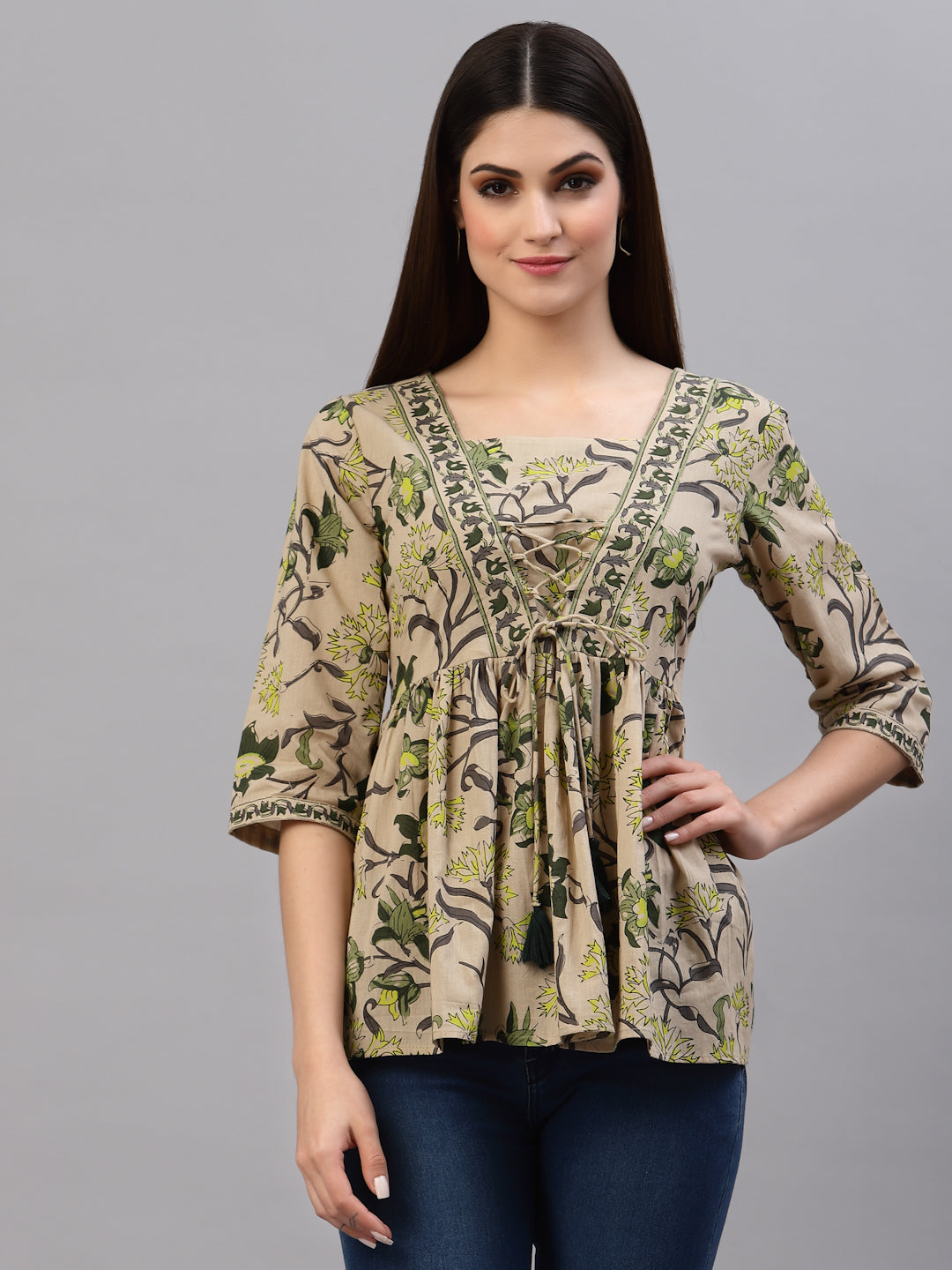 Floral Printed Cotton Top