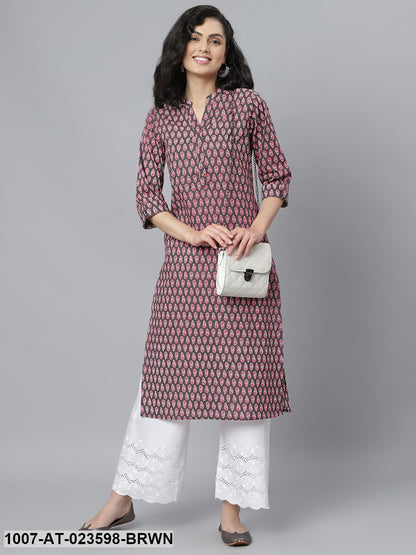 Women's Printed Cotton Slub Straight Kurta