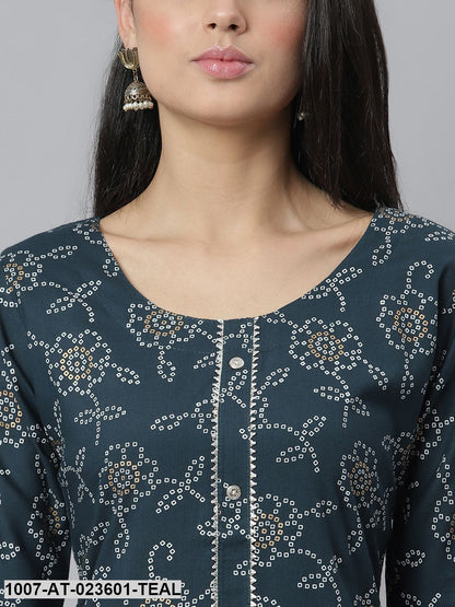 Women's Floral Printed Rayon Straight Kurta