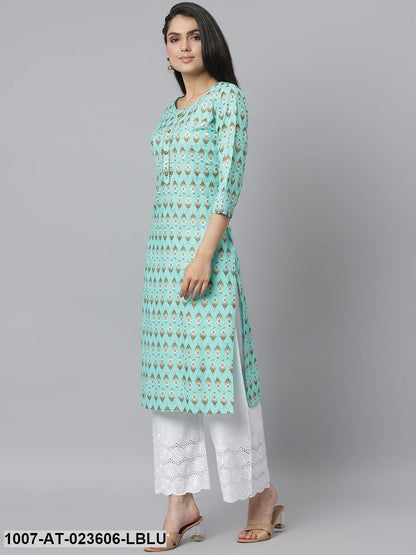 Women's Floral Printed Rayon Straight Kurta