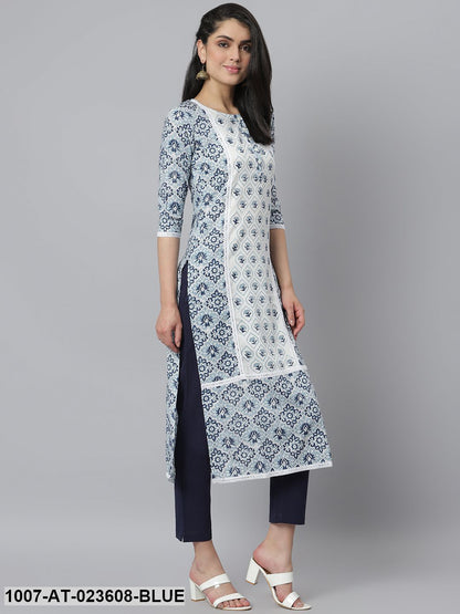 Women's Floral Printed Rayon Straight Kurta