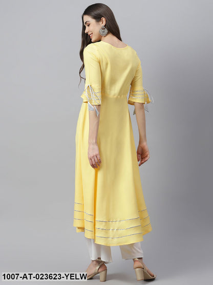 Women's Embroidered Rayon Flared Kurta