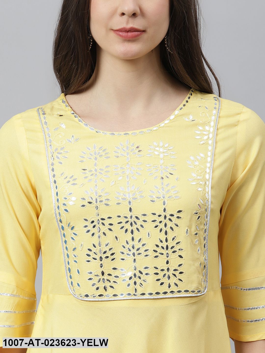 Women's Embroidered Rayon Flared Kurta