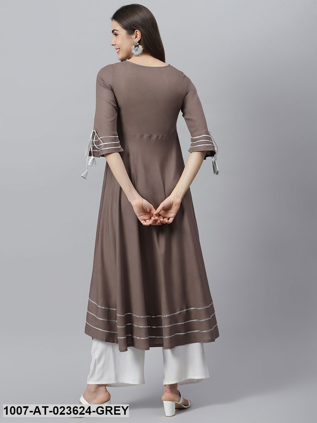 Women's Embroidered Rayon Flared Kurta