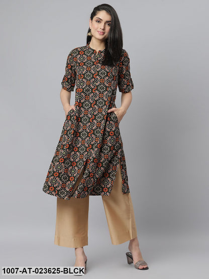 Women's Printed Rayon A-Line Kurta