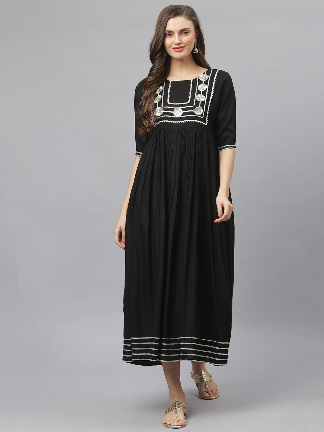 Women's Embellished Rayon flared Kurta