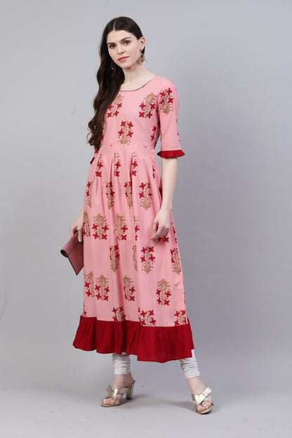 Women's Printed Cotton A-Line Kurta